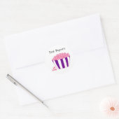 Sticker Rond Popcorn rose (Enveloppe)