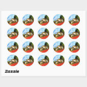 STICKER ROND POPIES EN TOSCANE (Feuille)