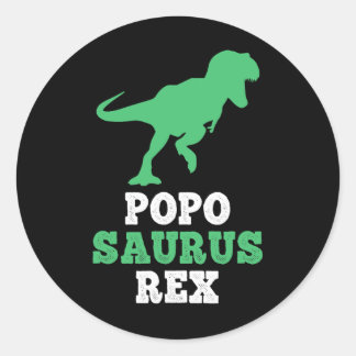 Sticker Rond Popo-saurus Rex Dino Dinosaur Poposaurus Drôle