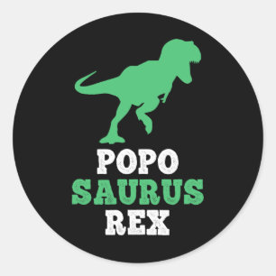 Sticker Rond Popo-saurus Rex Dino Dinosaure Drôle Poposaurus 