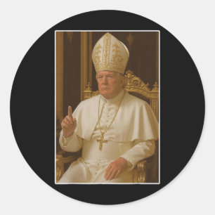 Sticker Rond Popo Trump Église du Vatican Pape Trump Funny Chri