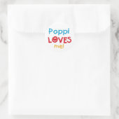Sticker Rond Poppi aime mes t-shirts et cadeaux (Sac)