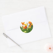 Sticker Rond Poppies de Californie (Enveloppe)