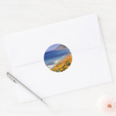 Sticker Rond Poppies de Californie (Enveloppe)