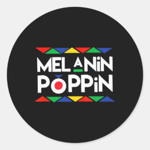 Sticker Rond Poppin Black History Cadeaux African Black History