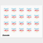Sticker Rond Poppy aime moi t-shirts et cadeaux (Feuille)