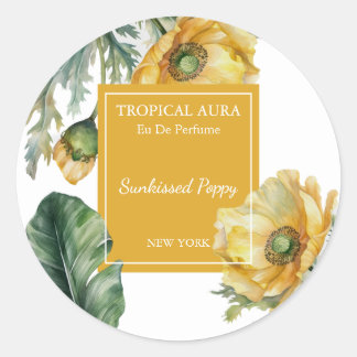 Sticker Rond Poppy Perfume Label