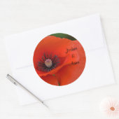 Sticker Rond Poppy rouge personnalisé (Enveloppe)