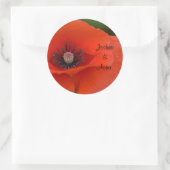 Sticker Rond Poppy rouge personnalisé (Sac)