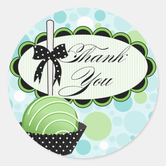 Sticker Rond Pops de gâteau Boulangerie Merci boîte Sceau (Devant)