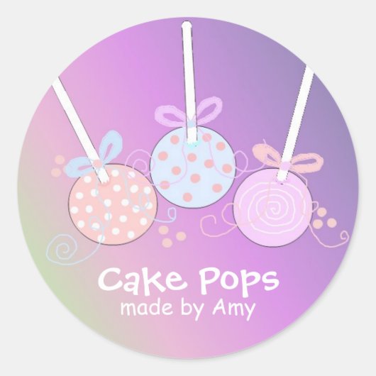 Sticker Rond Pops de gâteau pastel (Devant)