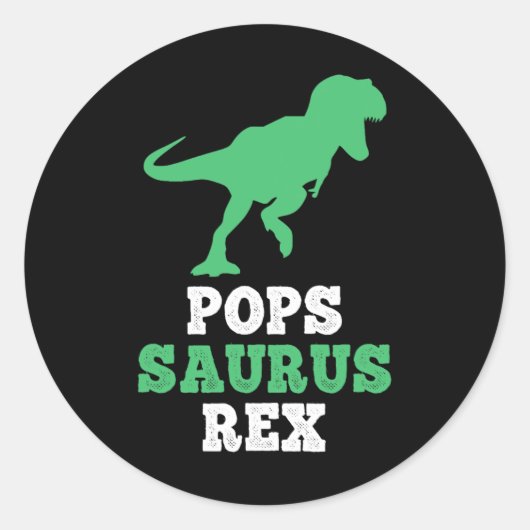 Sticker Rond Pops-saurus Rex Dino Dinosaure Drôle Popssaurus (Devant)