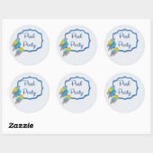 Sticker Rond Popsicle Pool Party (Feuille)
