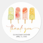Sticker Rond Popsicle Ready to Pop Baby Shower (Devant)