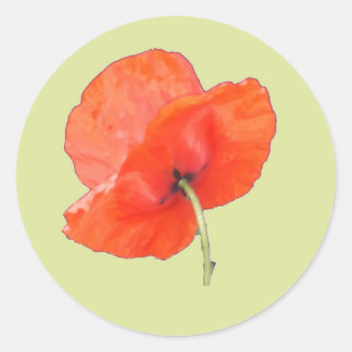 Sticker Rond Populaire rouge orange simple à vapeur verte