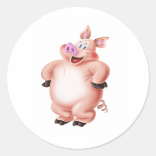 Sticker Rond Porc, cerdo, porco, Schwein, cochon