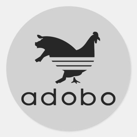 Sticker Rond Porc de poulet Adobo (Autocollant) (Devant)