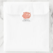 Sticker Rond porc drôle (Sac)