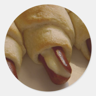 Sticker Rond Porcs dans une couverture avec du fromage