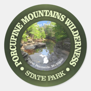Sticker Rond Porcupine Mountains Wilderness SP
