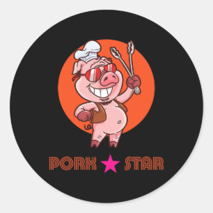 Sticker Rond Pork Star Barbecue Byrbecue Grilling Ribs Temps ét