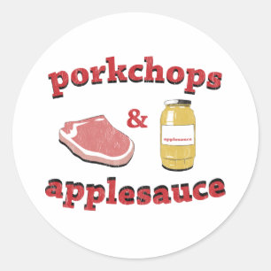 Sticker Rond porkchops et compote de pommes