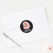 Sticker Rond Porkcorn Funny Popcorn Pun Dark BG (Enveloppe)