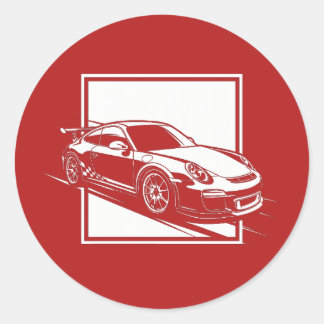 Sticker Rond Porsche 911 GT3 minimaliste