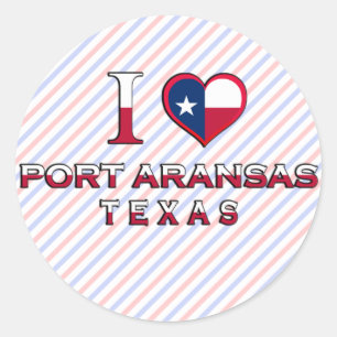 Sticker Rond Port Aransas, Texas