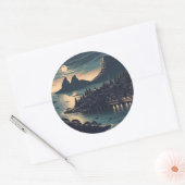 Sticker Rond Port au clair de lune (Enveloppe)