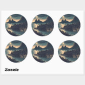 Sticker Rond Port au clair de lune (Feuille)