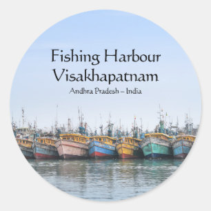 Sticker Rond Port de pêche Vizag