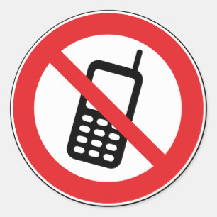 Sticker Rond Portable de téléphones n'a pas permis des