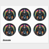 Sticker Rond Portail Bigfoot et Wolf (Feuille)