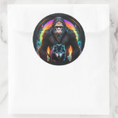 Sticker Rond Portail Bigfoot et Wolf (Sac)