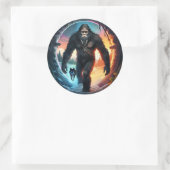 Sticker Rond Portail Bigfoot et Wolf (Sac)