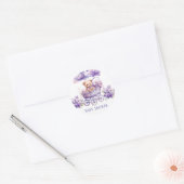 Sticker Rond Porte adorable Teddy Bear Baby shower fille (Enveloppe)