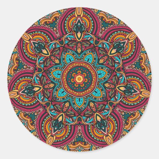 Sticker Rond Porte - clé de boutons de base Trippy Mandala 2.25 (Devant)