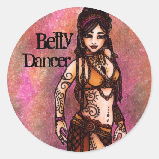 Sticker Rond Porte - clé de danse du ventre (Devant)