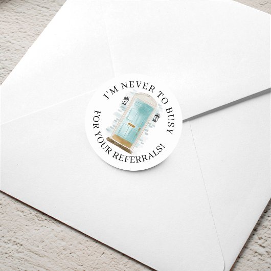 Sticker Rond Porte d'entrée Aquarelle Bleue Référence Immobiliè