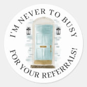 Sticker Rond Porte d'entrée Aquarelle Bleue Référence Immobiliè (Devant)