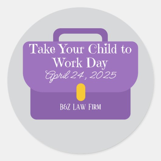 Sticker Rond Porte-documents personnalisés Emmenez votre enfant (Devant)