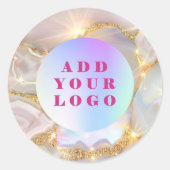 Sticker Rond Porte en or beige opal logo affaires (Devant)