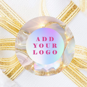 Sticker Rond Porte en or beige opal logo affaires