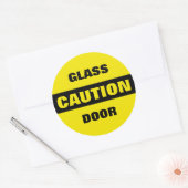 Sticker Rond Porte en verre de prudence (Enveloppe)