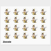 Sticker Rond Porte fille 1920 flapper, Art Déco (Feuille)