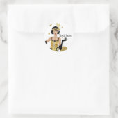 Sticker Rond Porte fille 1920 flapper, Art Déco (Sac)
