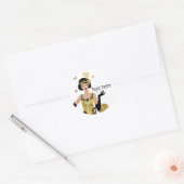 Sticker Rond Porte fille 1920 flapper, Art Déco (Enveloppe)