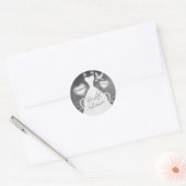 Sticker Rond Porte-nuptiale sur tableau de bord avec dentelle e (Enveloppe)