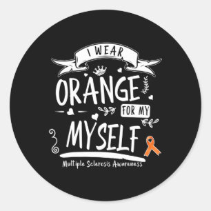 Sticker Rond Porte Orange Pour Moi-Même Mme Et Sclérose En Plai